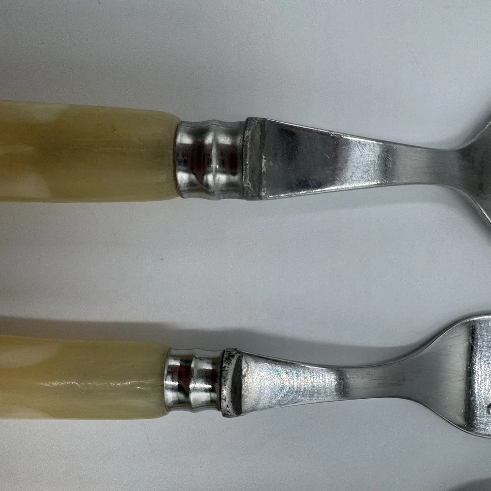 Jean Dubost BISTRO Professional Cutlery Ivory FRANCE Flatware 4 Soup  Spoons